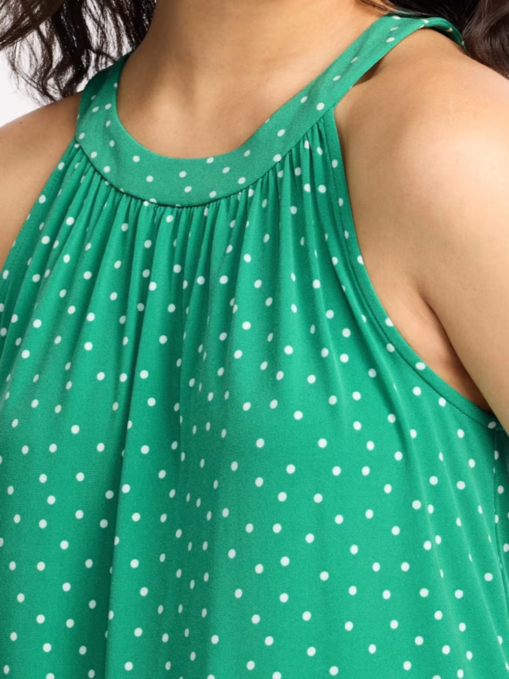 BEACON APPAREL HALTER NECK KNIT TOP GREEN - S - Picture 3 of 5